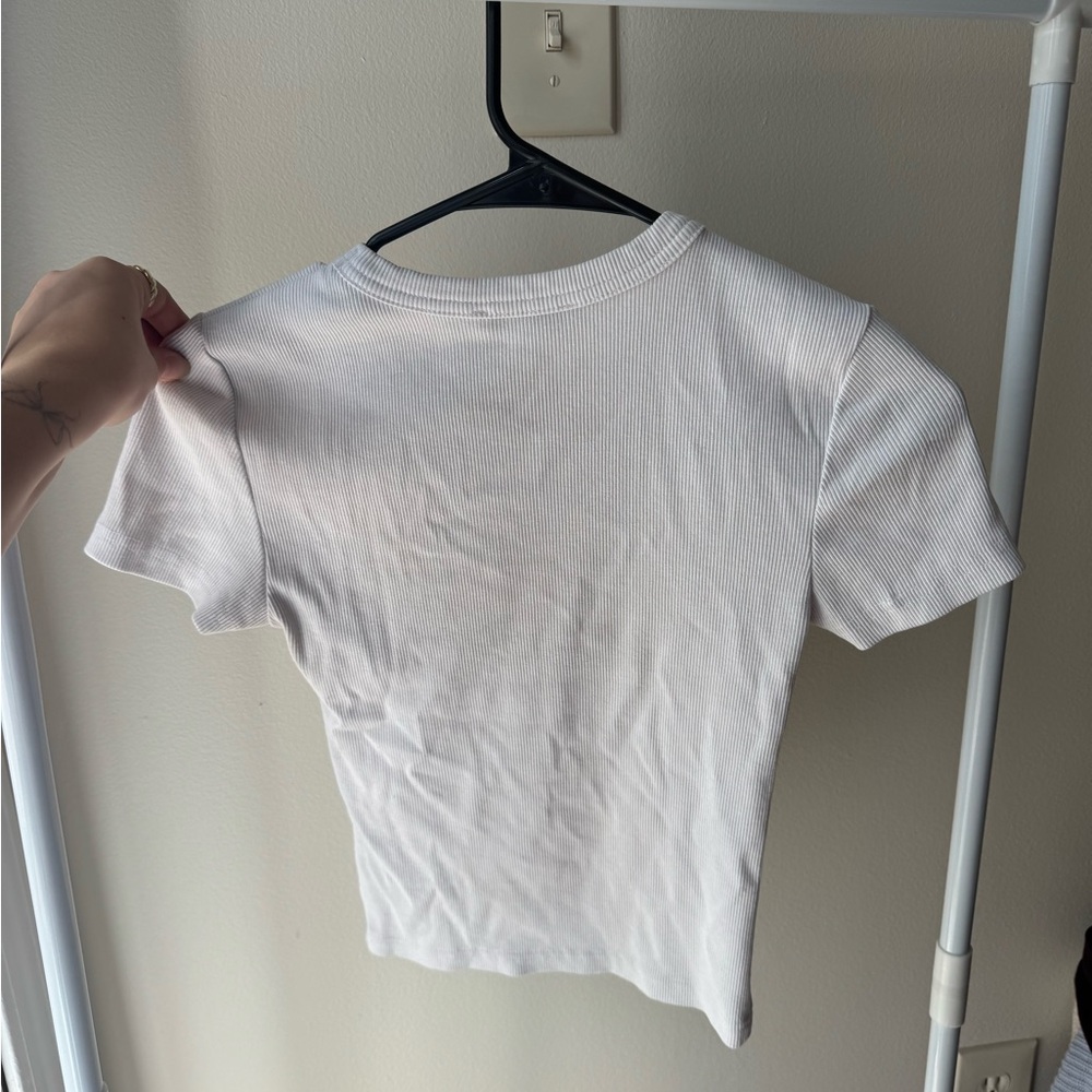 Zara Cream Ribbed Top - Picture 3 of 3